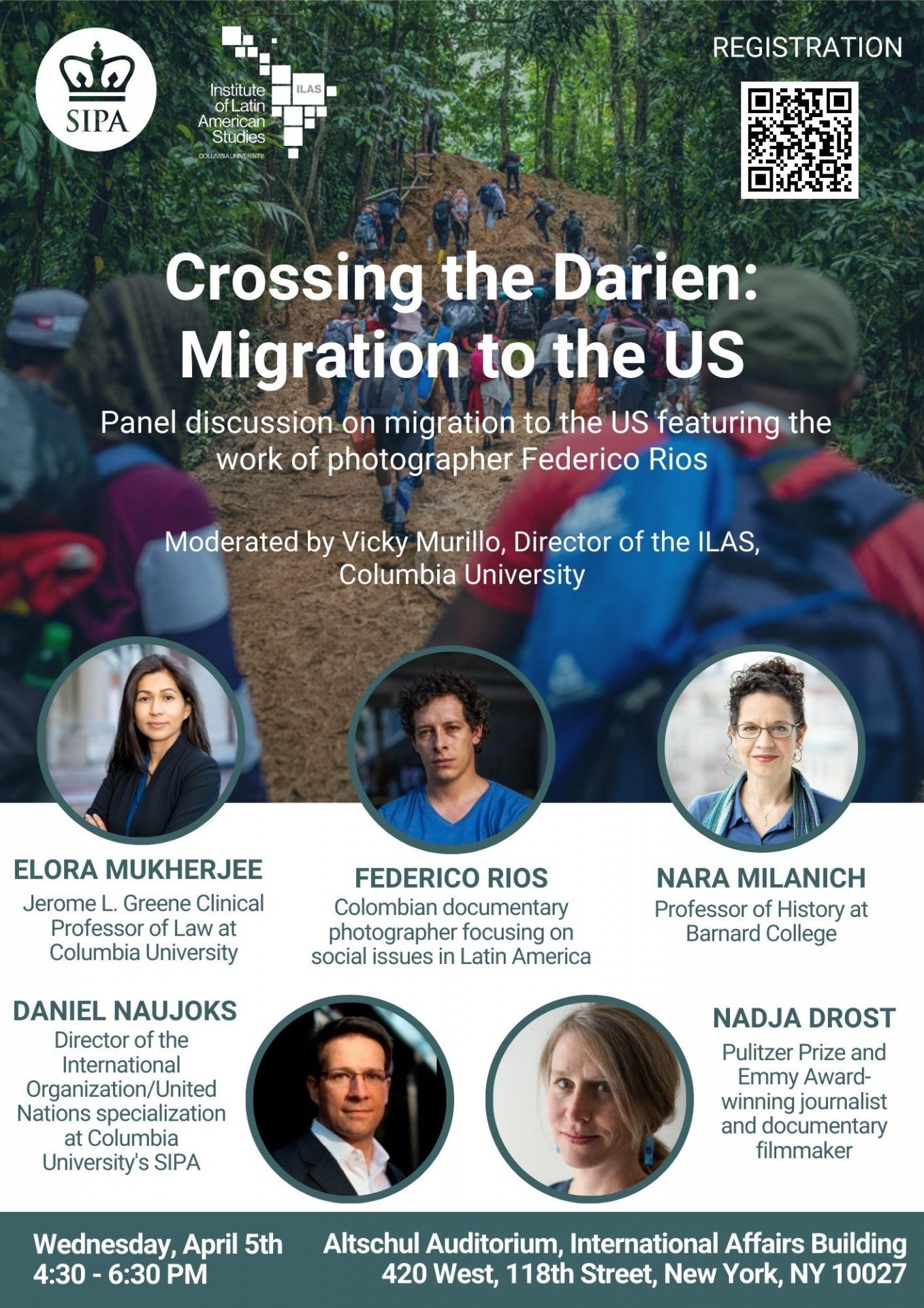Panel discussion on migration to the US featuring the work of photographer Federico Rios.