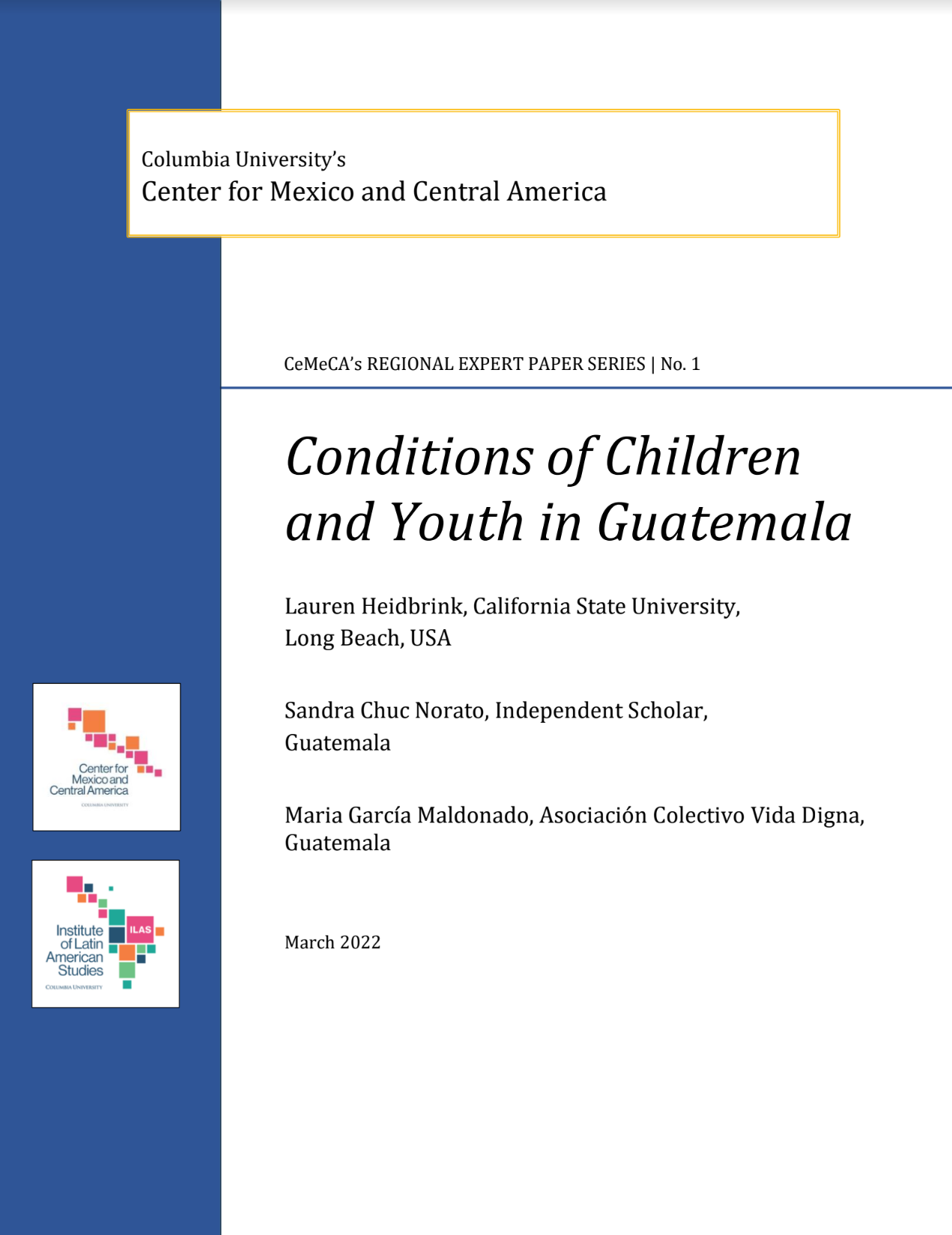 Cover: Conditions of Children and Youth in Guatemala