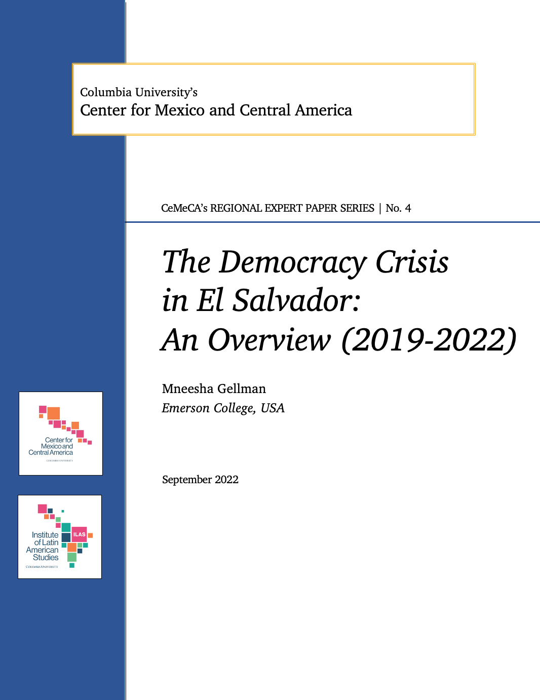 Flyer: The Democracy Crisis in El Salvador: An Overview (2019-2022)