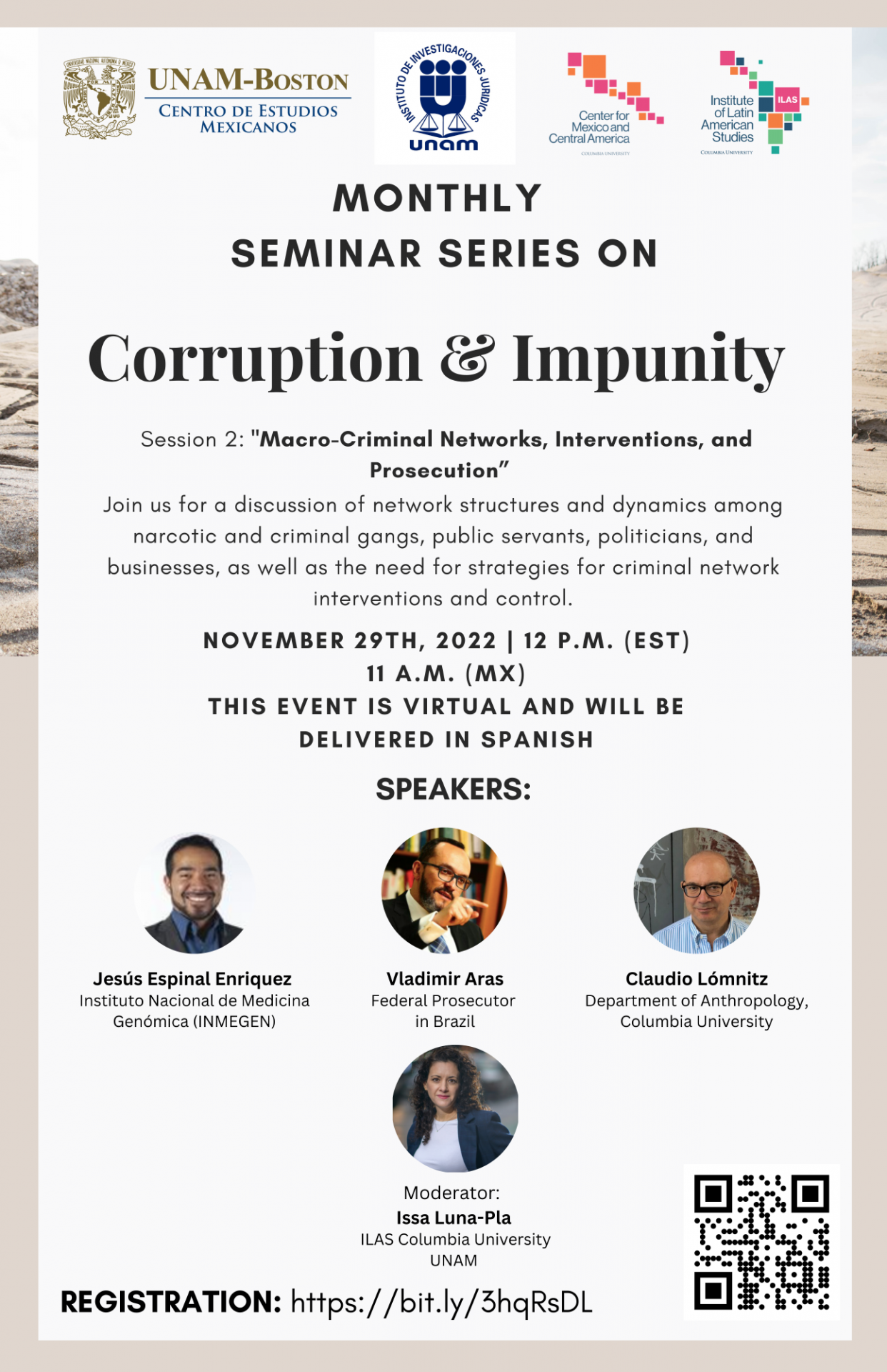 flyer monthly seminar series on corruption & Impunity