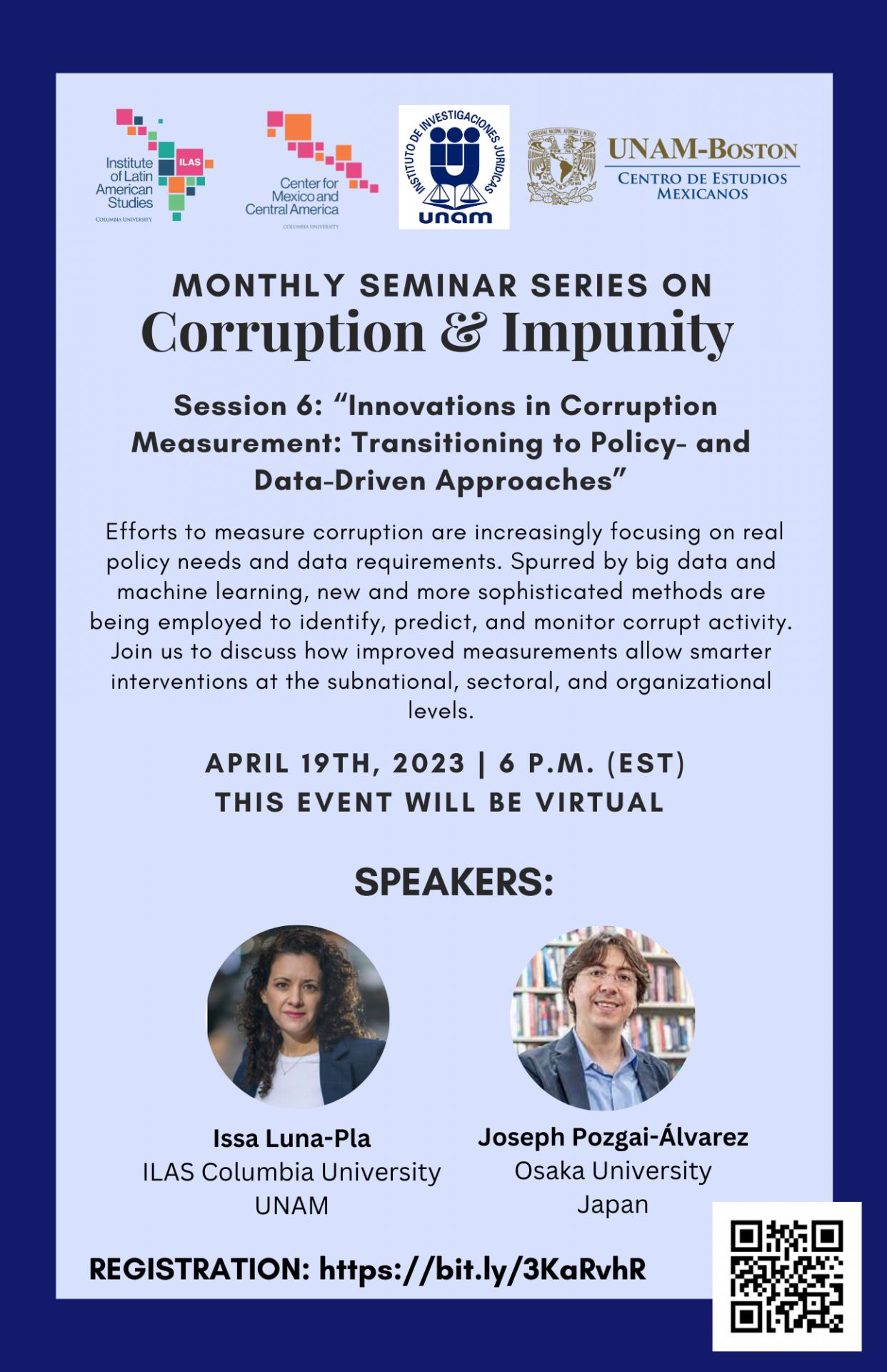 flyer monthly seminar series on corruption & impunity
