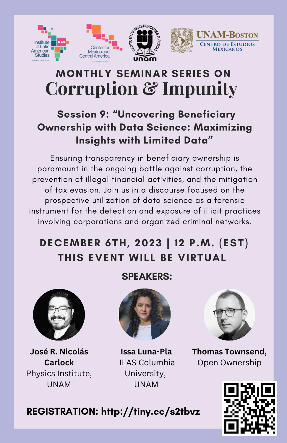 Flyer Monthly Seminar Series on Corruption & Impunity