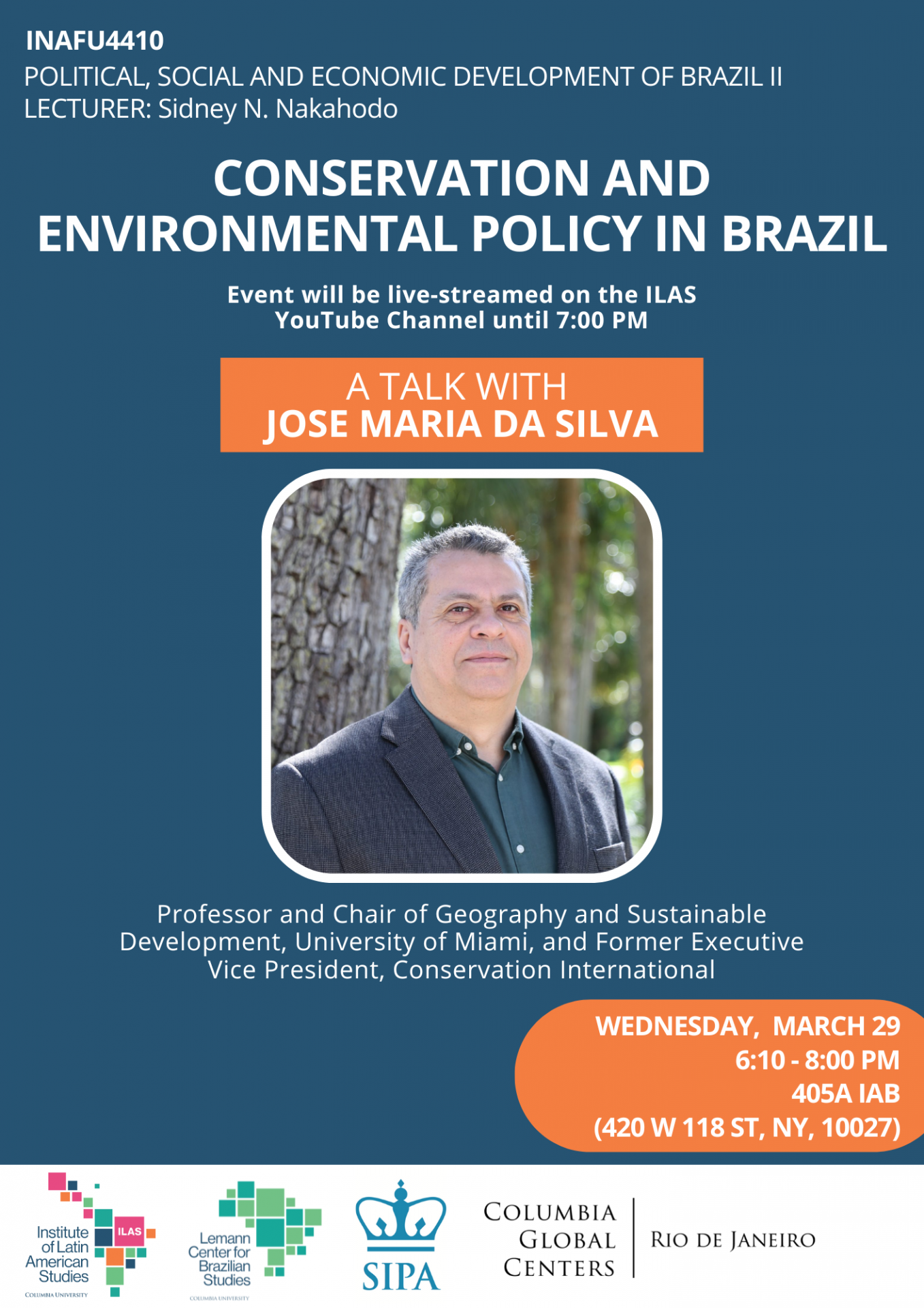 Event poster with image of Jose Maria da Silva
