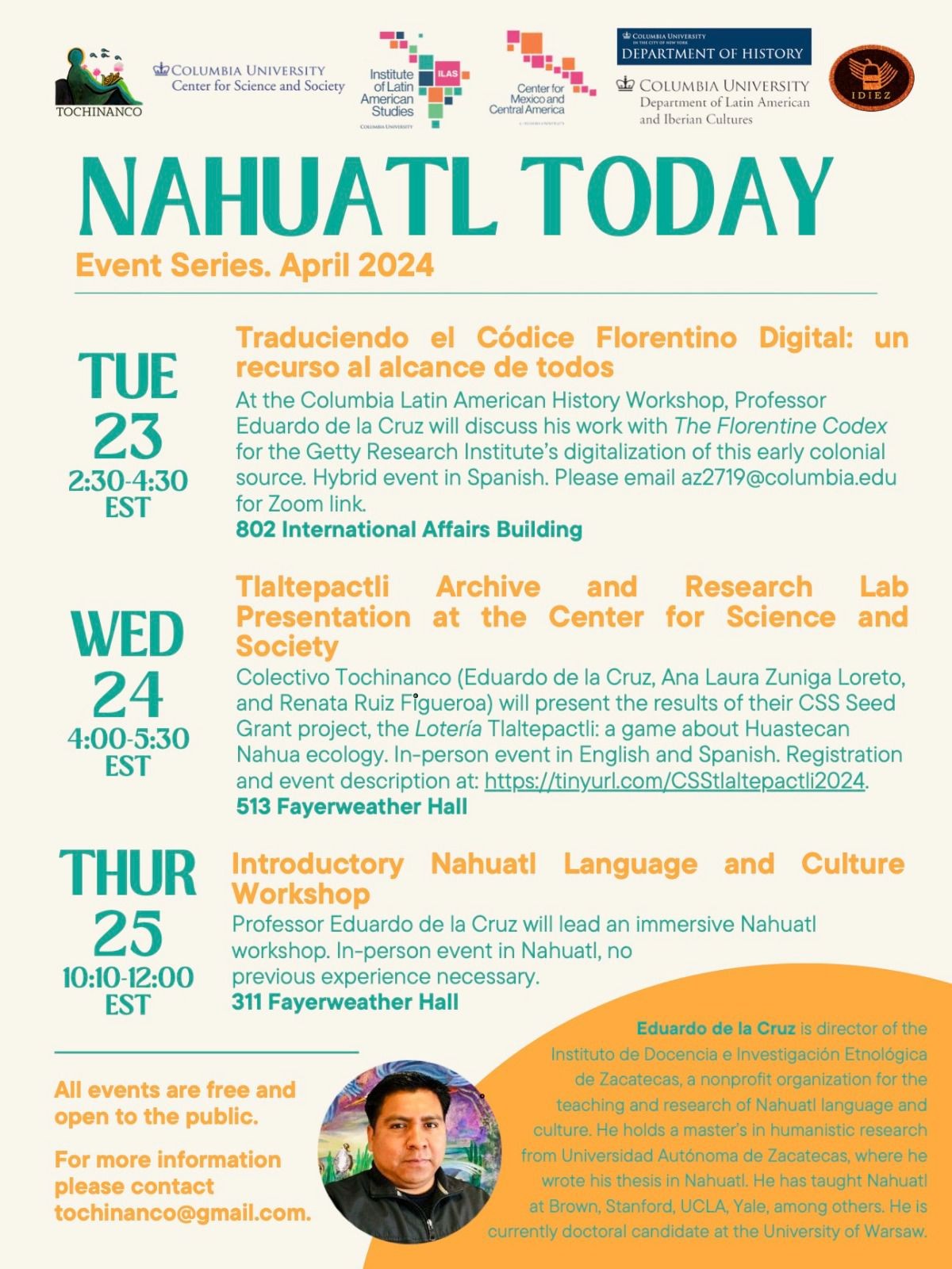 flyer event series nahuatl today