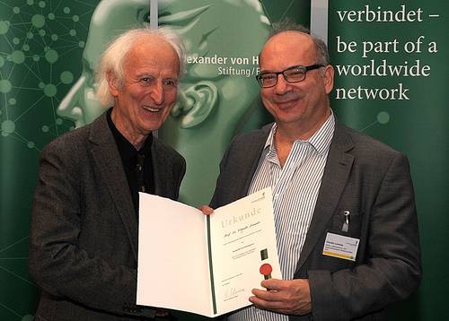 Photo credit: La Jornada, UNAM image of Claudio Lomnitz receiving award for Alexander von Humboldt Award