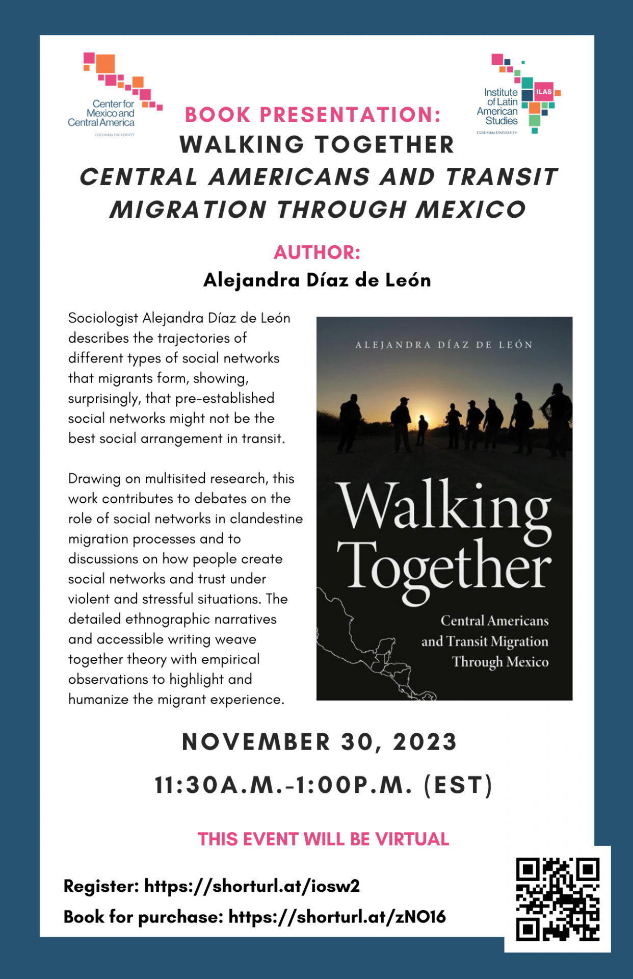 Flyer: Walking Together: Central Americans and Transit Migration Through Mexico