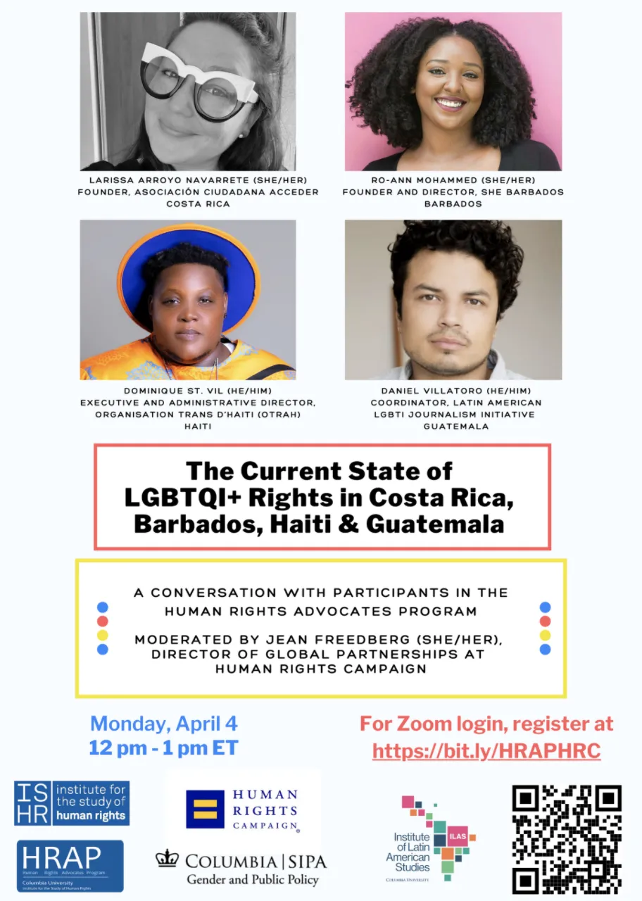 Speaker images above, event title 