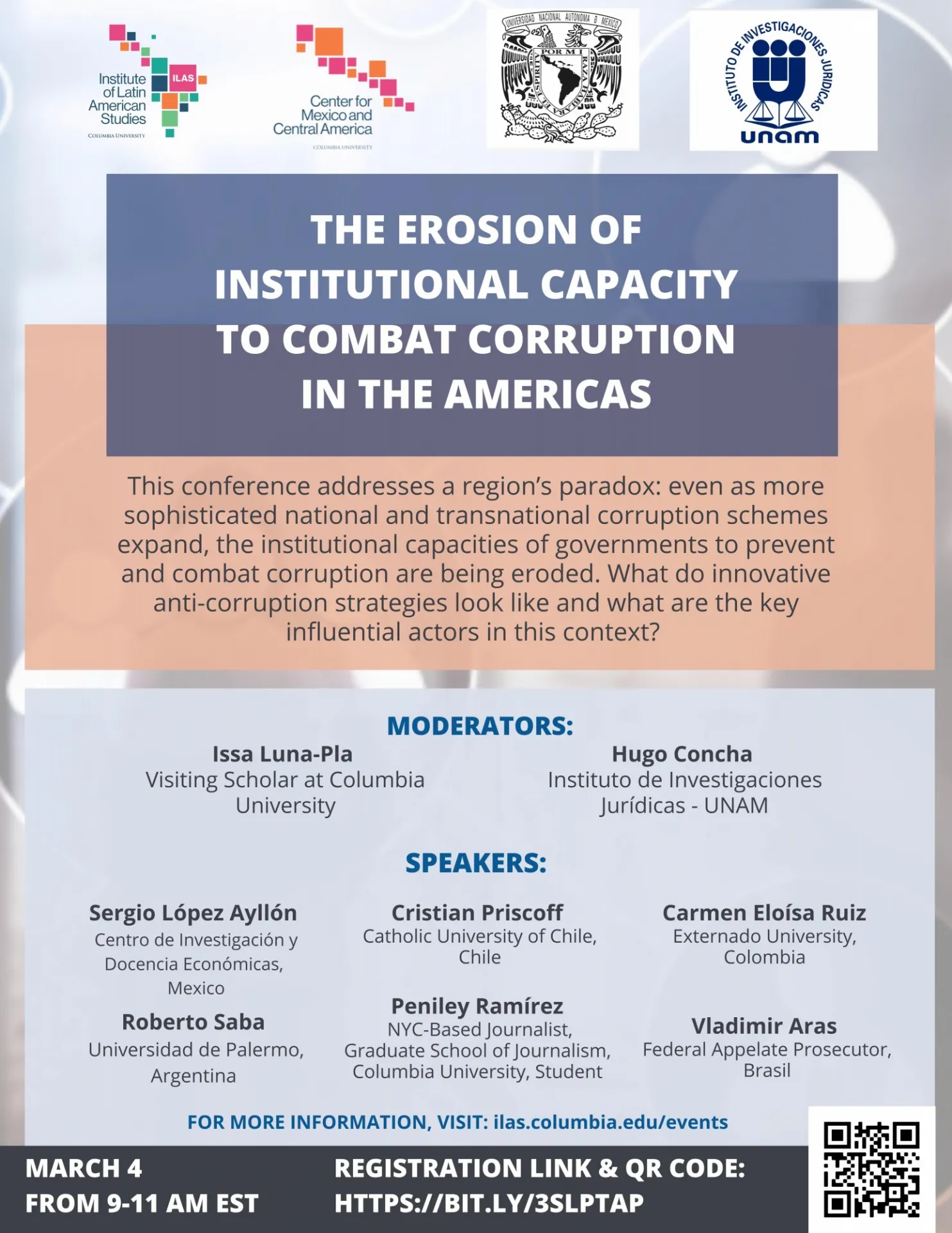 Flyer: The Erosion of Institutional Capacity to Combat Corruption in the Americas 