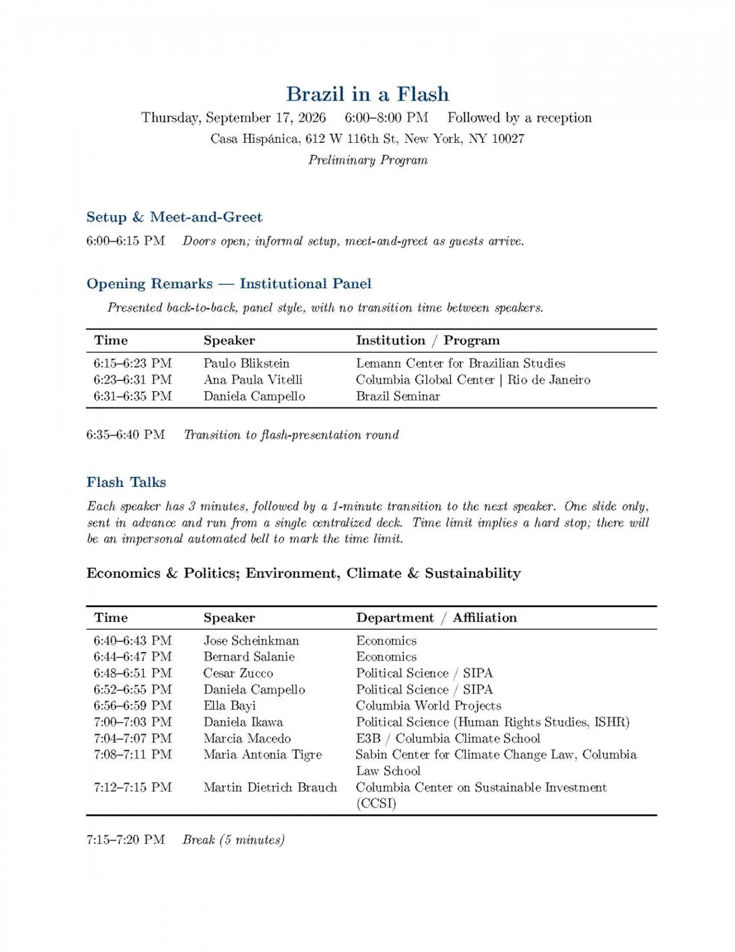 Brazil in a Flash Schedule pg1 