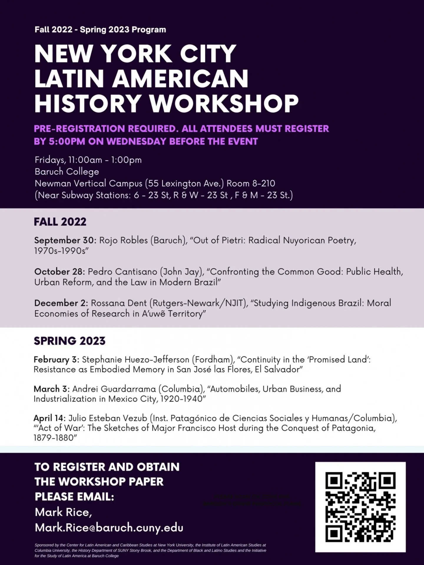 Event poster for Spring 2023