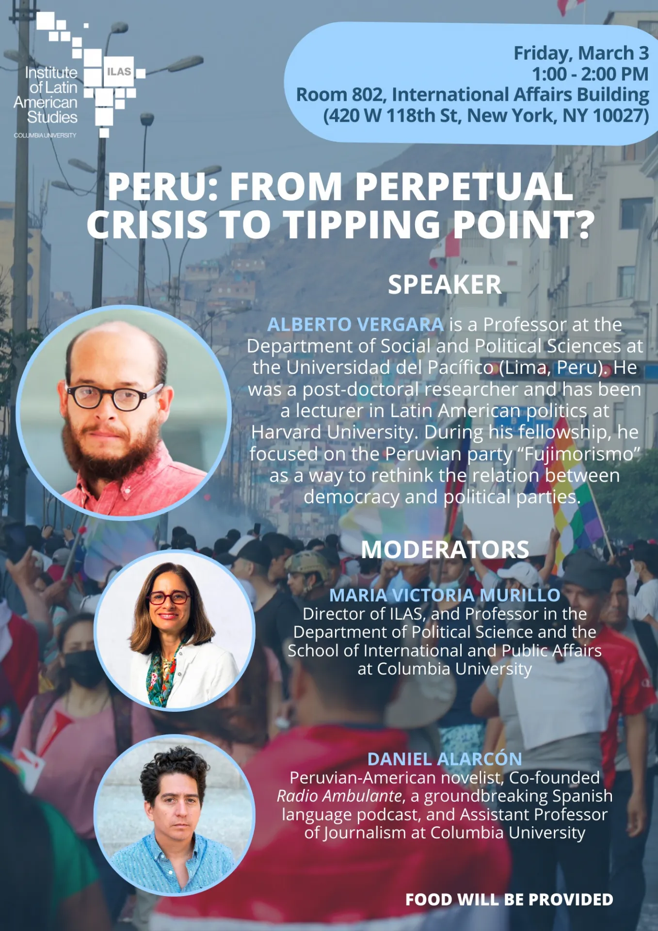 Image of Poster with Speaker headshots and bios