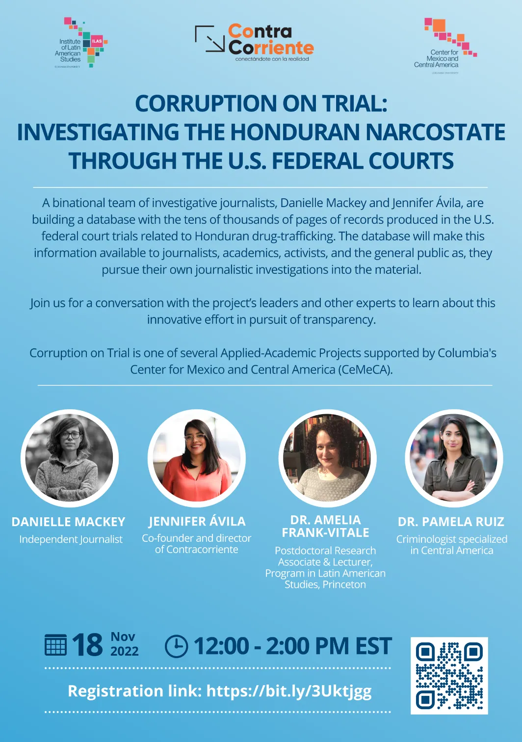 Flyer: Corruption on Trial: Investigating the Honduran Narcostate Through the U.S. Federal Courts